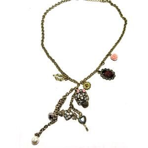 Betsey Johnson Skull Theme Necklace/Choker